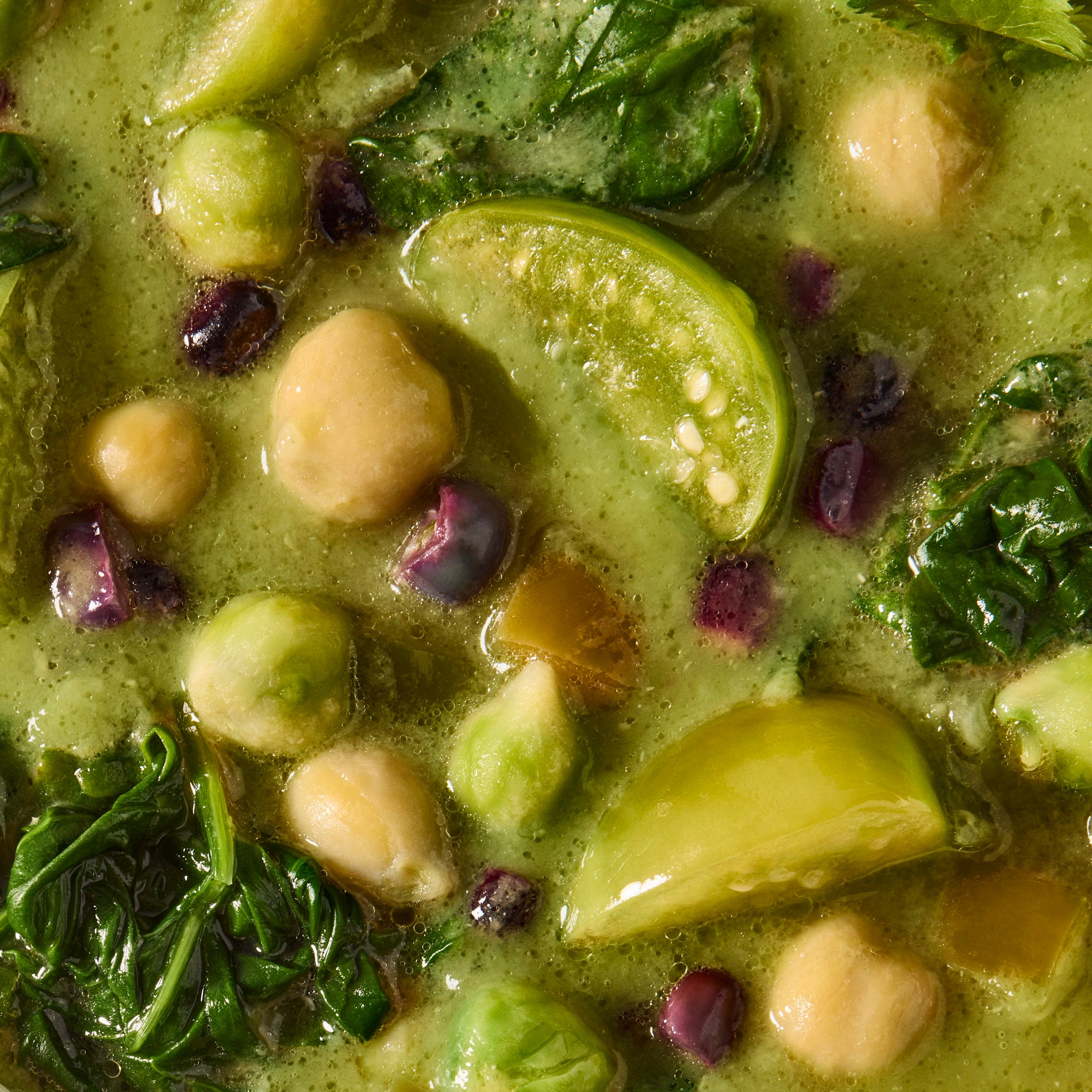 Tomatillo + Chickpea Pozole