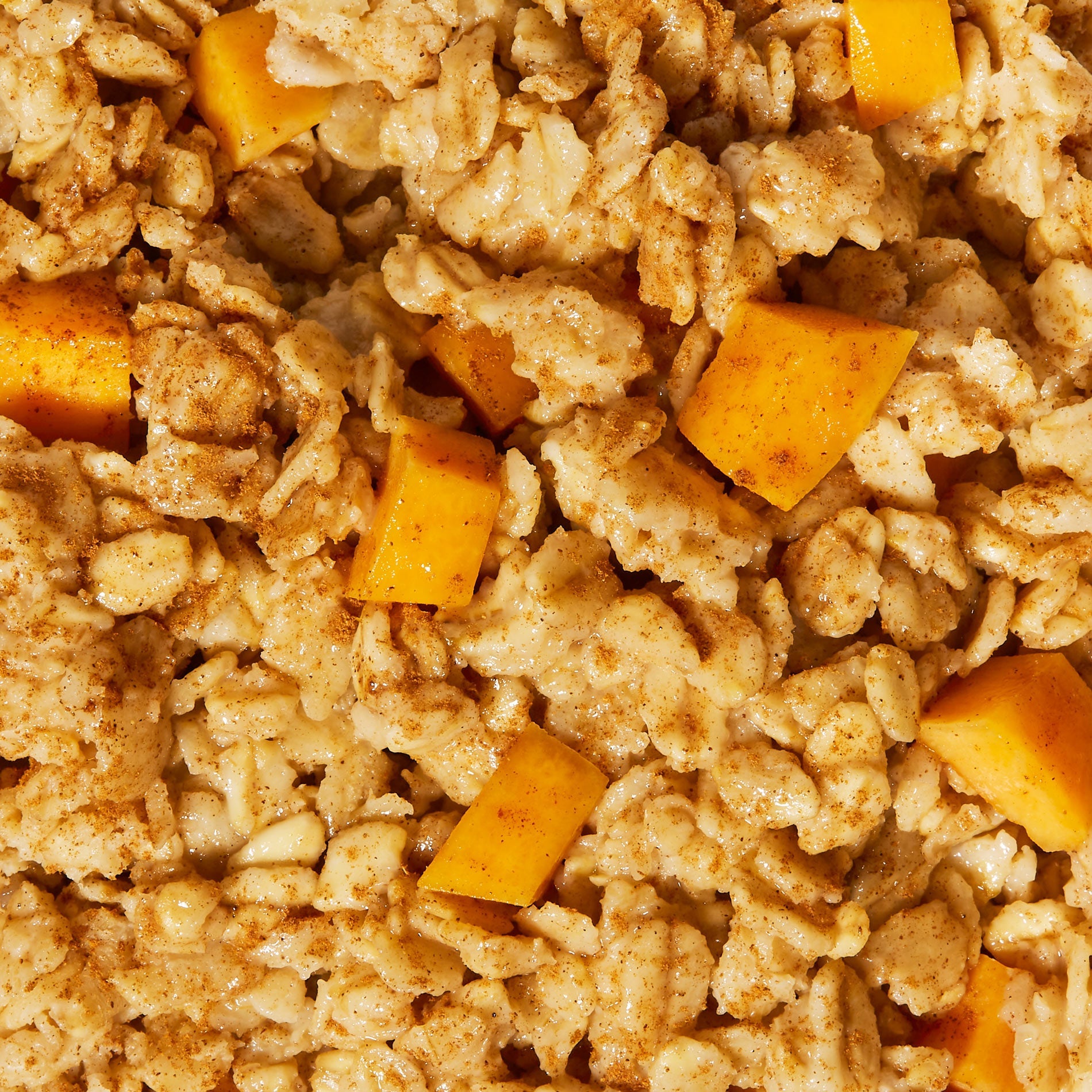 Close up of Daily Harvest's Cinnamon + Banana Oat Bowl prepared. 